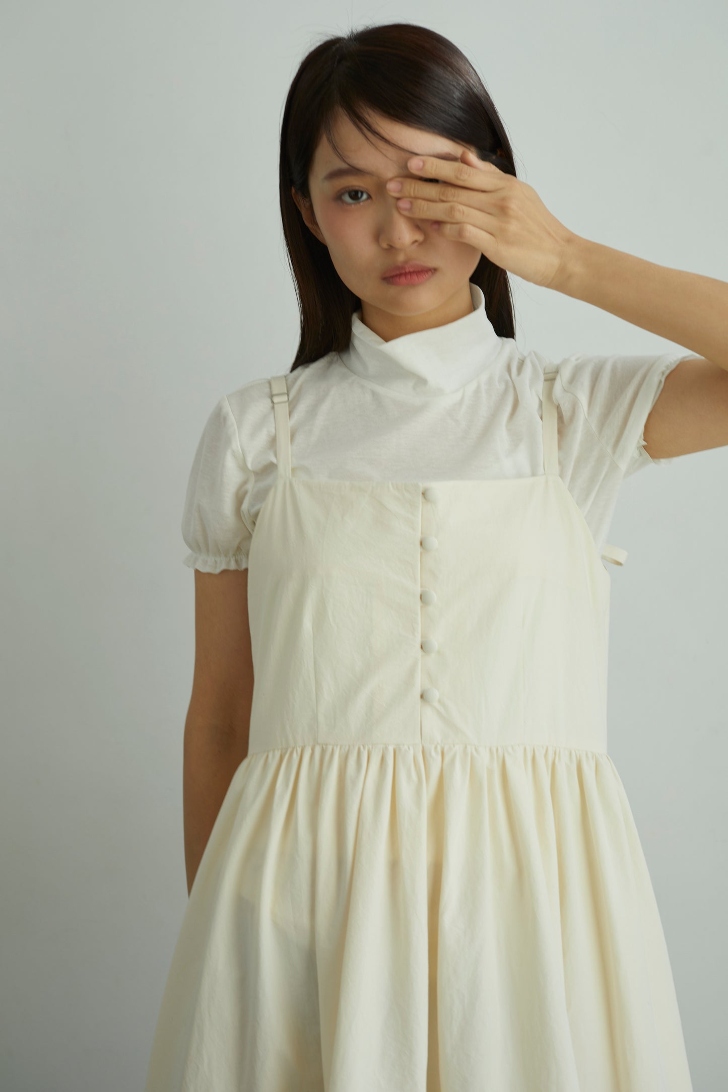 きなりのフリルワンピース Ecru Frill Dress