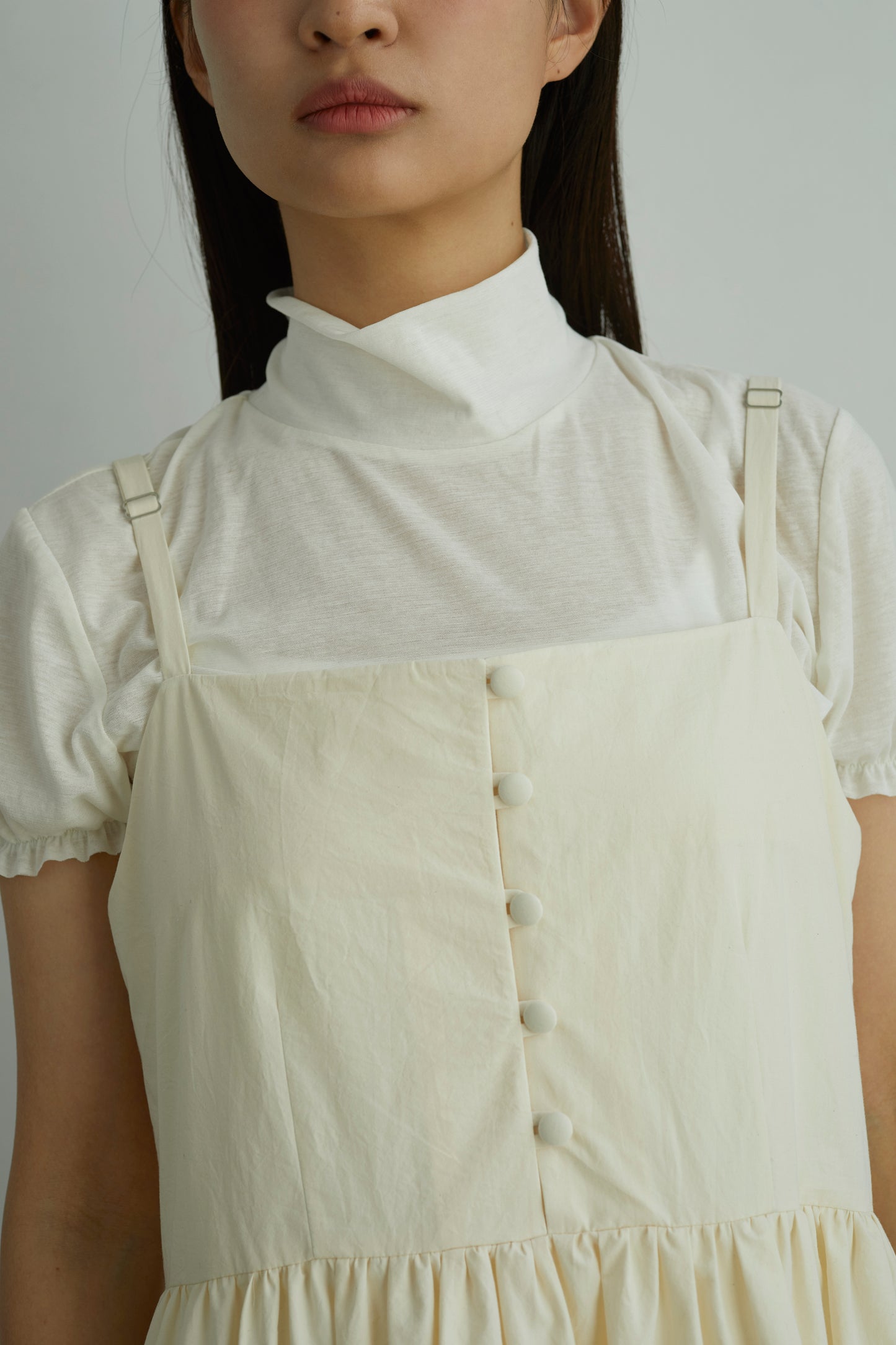 きなりのフリルワンピース Ecru Frill Dress
