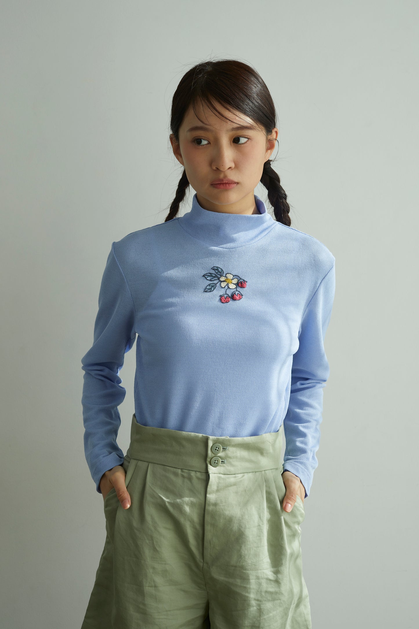 苺のワッフルニットトップス Strawberry Waffle Knit Top