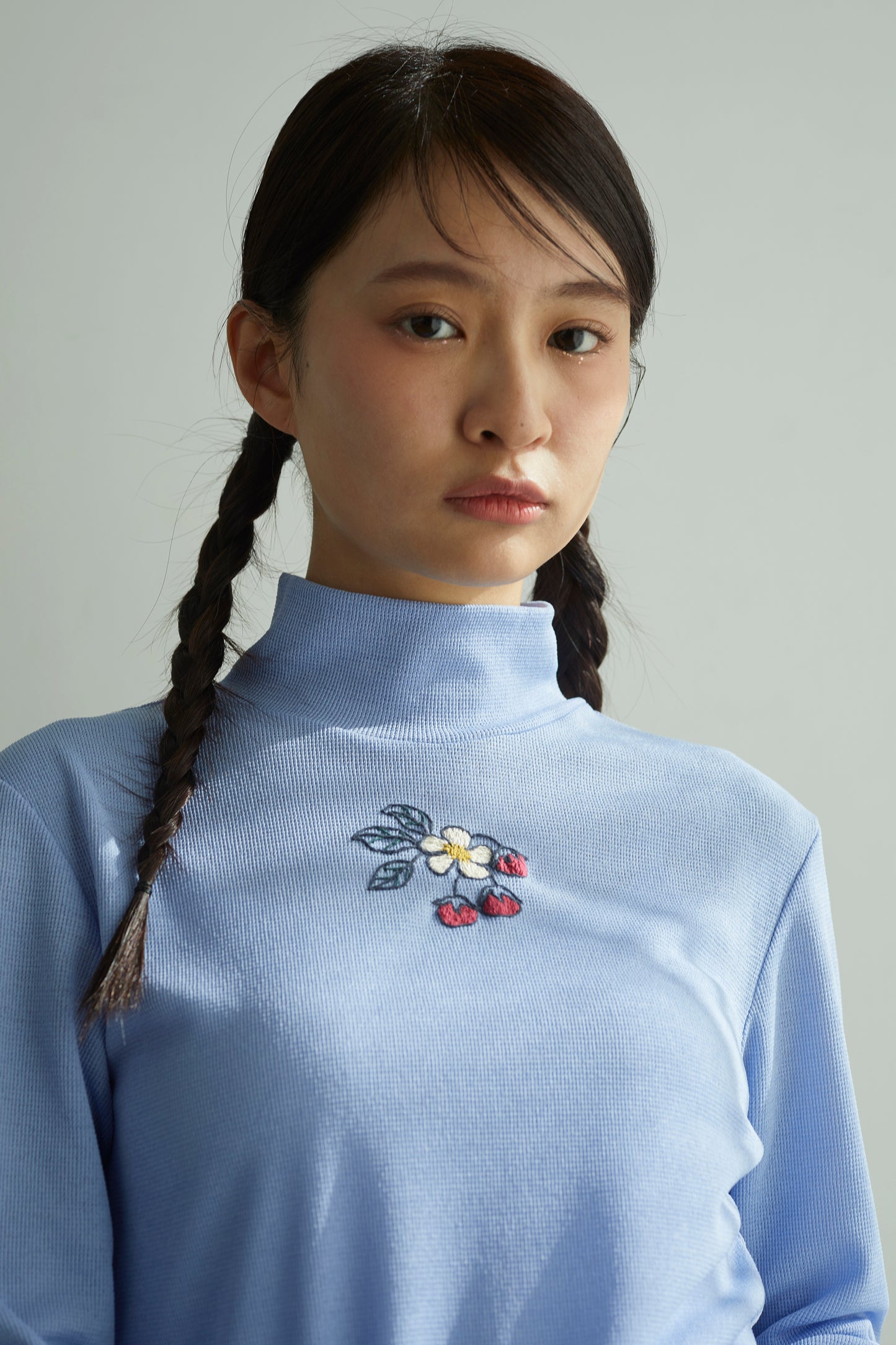 苺のワッフルニットトップス Strawberry Waffle Knit Top