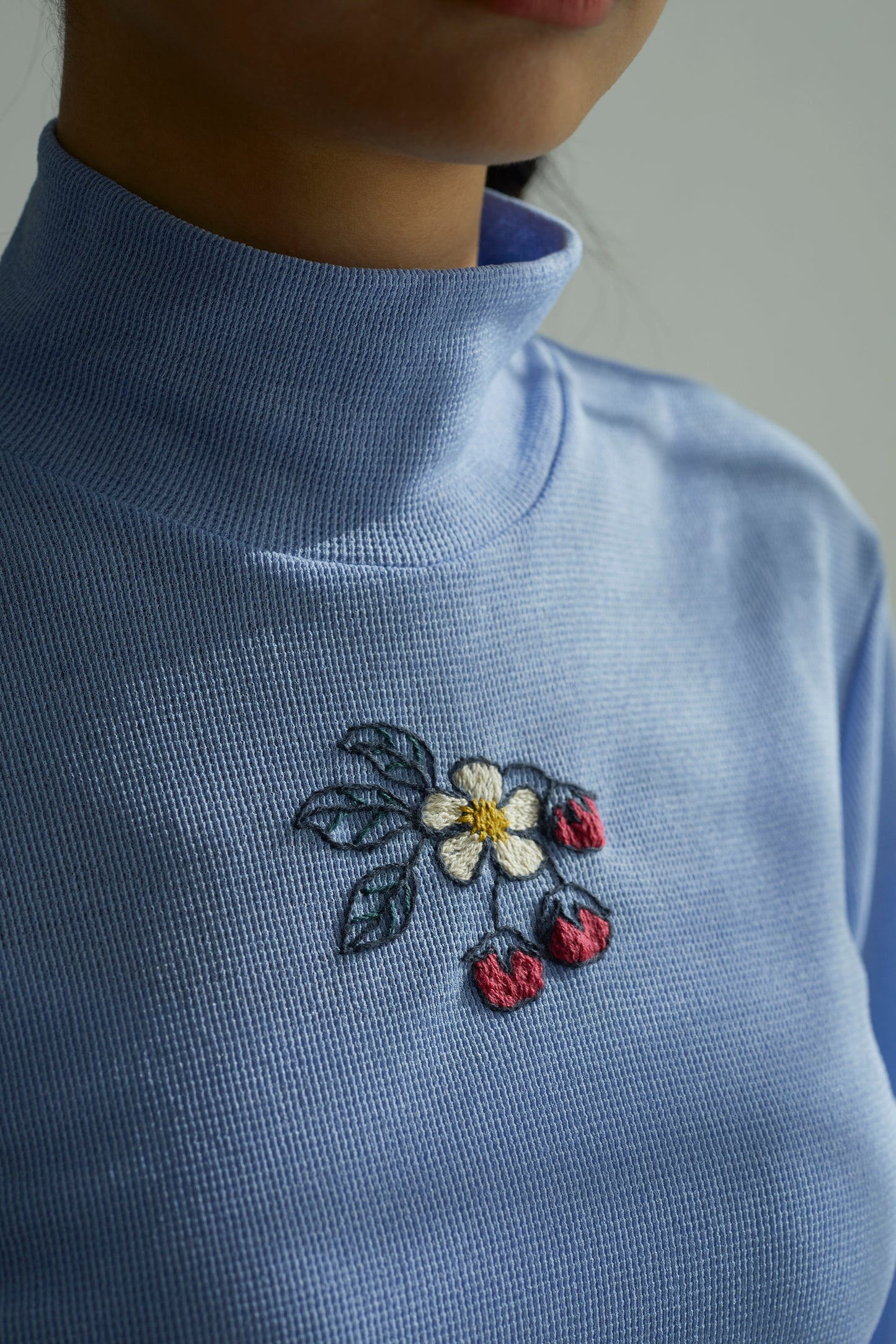 苺のワッフルニットトップス Strawberry Waffle Knit Top