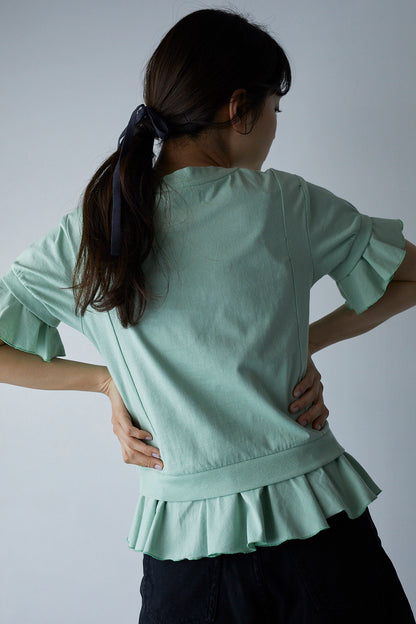 どうだんのフリルTシャツ　Dodan-Tsutsuji Frill Hem T-shirt