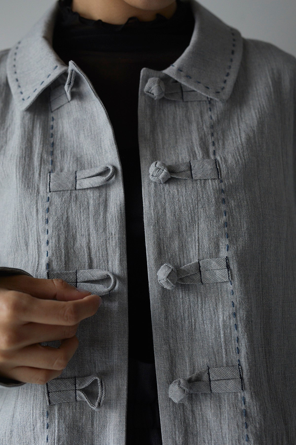 雲のチャイナ釦シャツジャケット　"Chinese Button Knot Shirt Jacket"